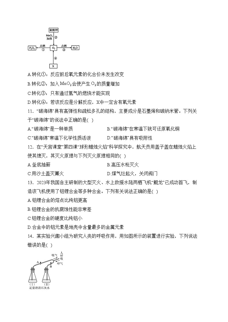 湖南省张家界市慈利县2024届九年级上学期期末考试化学试卷(含答案)第3页