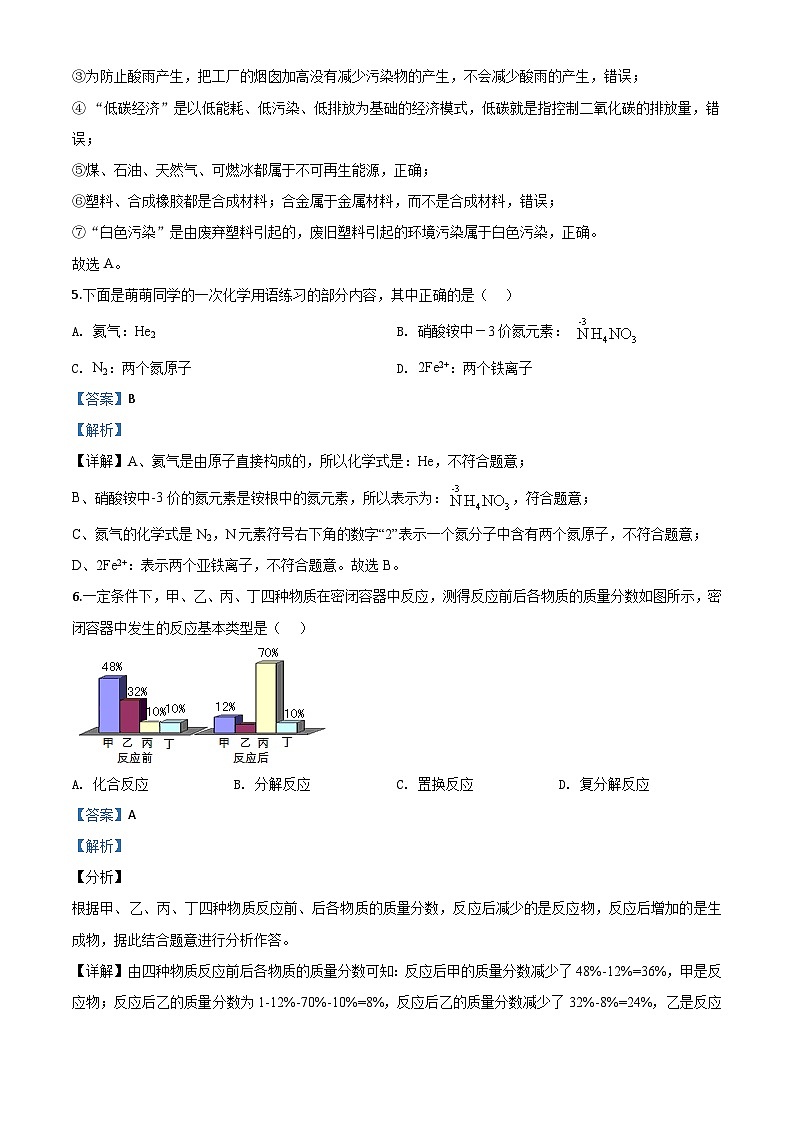 湖北省黄冈市2020年中考化学试题（含解析）第3页