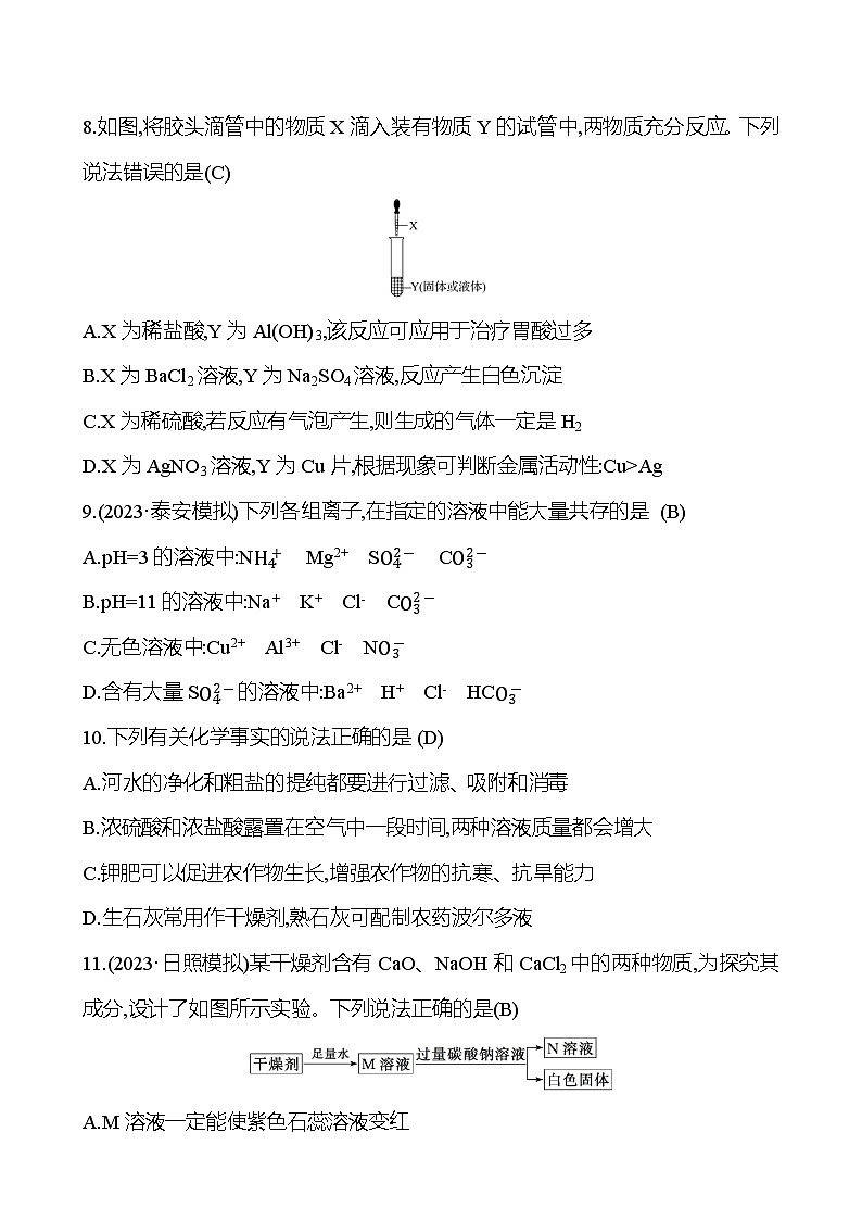 2023-2024 人教版化学 山东中考一轮复习 阶段素养评估(七) 试卷（教师版）第3页