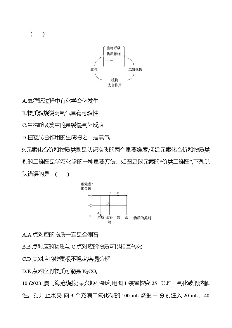 2023-2024 人教版化学 福建中考一轮复习 板块一　主题2　碳和碳的化合物 专题练习（学生版）第3页