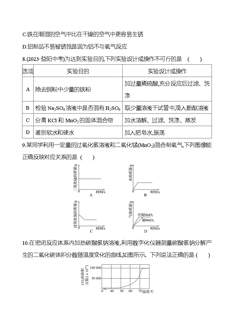 2023-2024 人教版化学 福建中考一轮复习 阶段综合检测(一)(考查范围：板块一) 专题练习（学生版）第3页