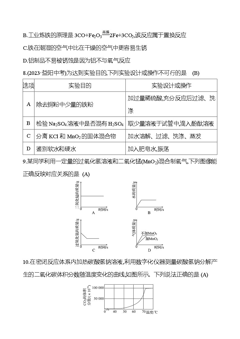 2023-2024 人教版化学 福建中考一轮复习 阶段综合检测(一)(考查范围：板块一) 专题练习（教师版）第3页