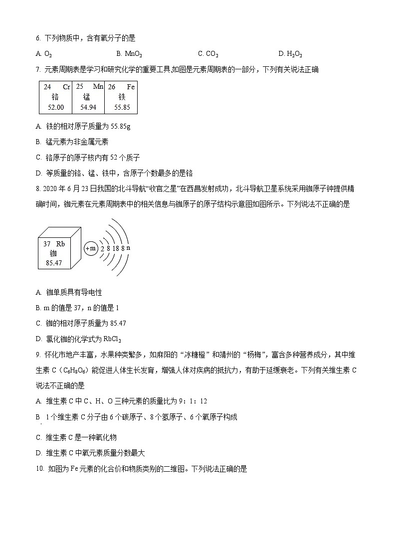 精品解析：山东省东营市广饶县乐安街道乐安中学2023-2024学年九年级下学期3月月考化学试题（原卷版）第2页