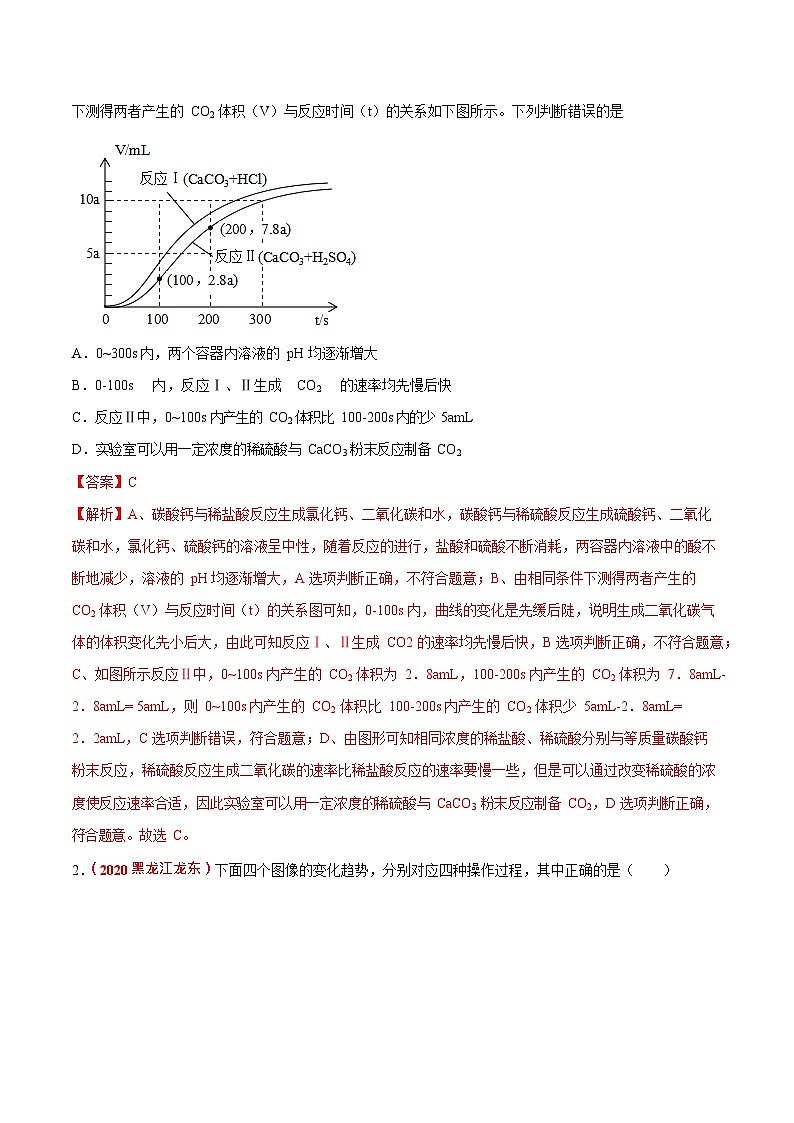 最新中考化学三轮冲刺过关  预测10  坐标、图像题02