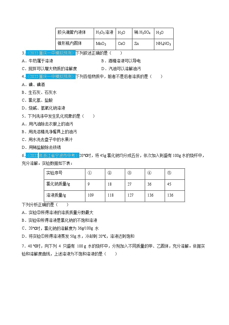 最新中考化学一轮复习讲练测课件+综合检测（人教版）  第09单元  溶液（课件）02