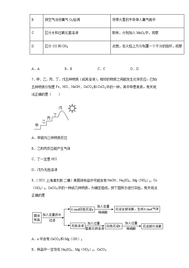 必考点6：盐和化肥综合-2021-2022学年九年级化学沪教版一模（期末）重难点精选真题汇编（上海专用）03