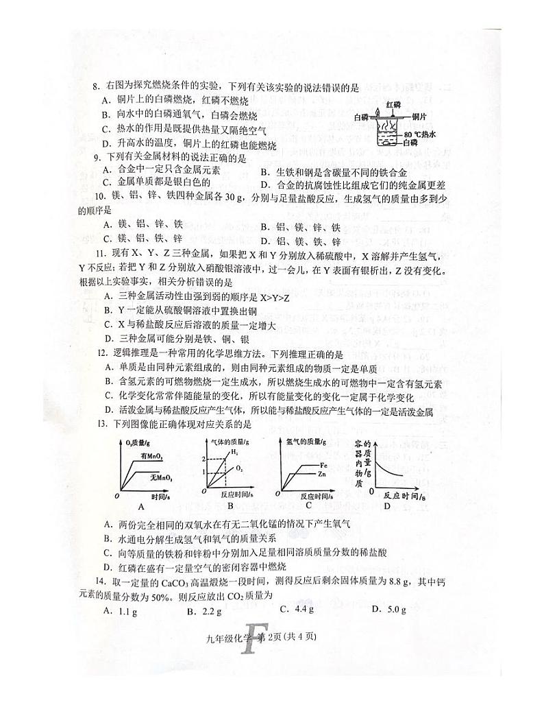 河南省南阳市方城县2023-2024学年九年级上学期1月期末化学试题第2页