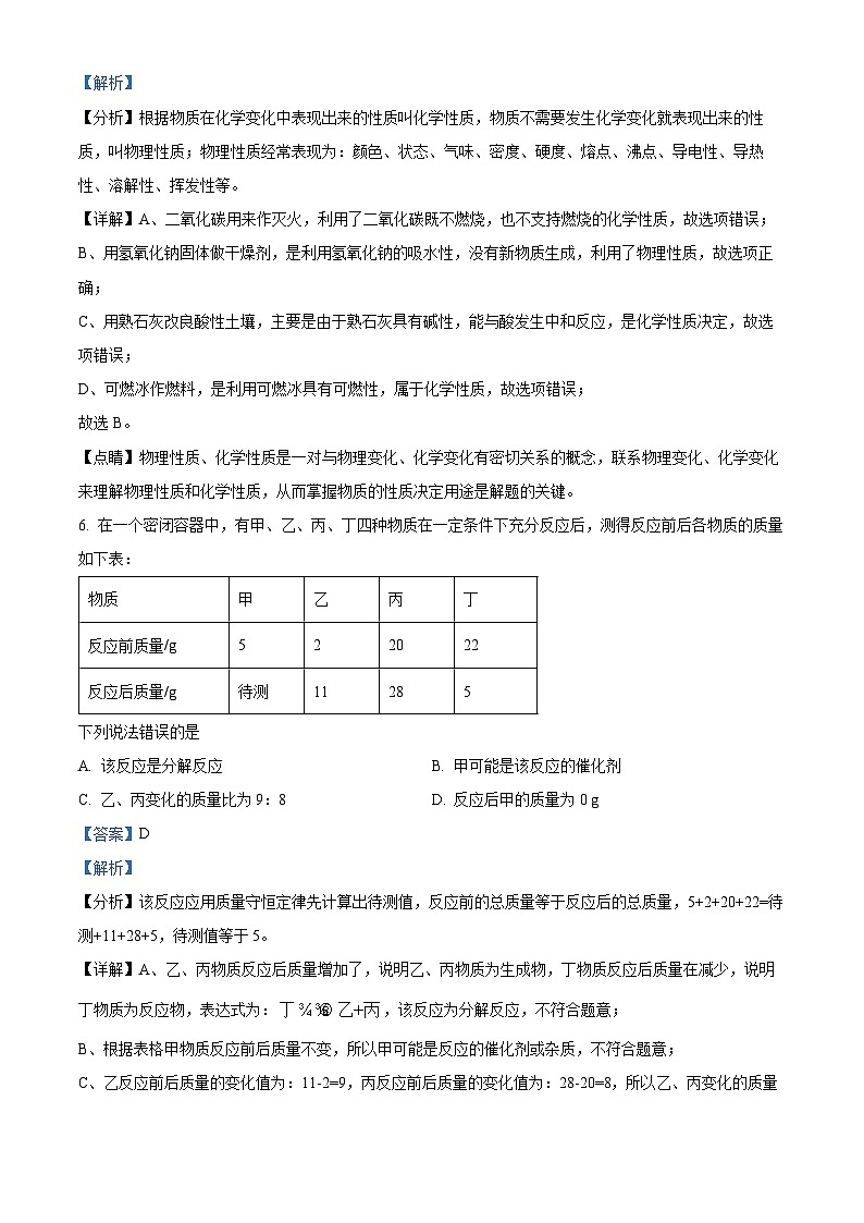 山东省东营市胜利第一初级中学2023-2024学年九年级下学期3月月考化学试题（原卷版+解析版）03