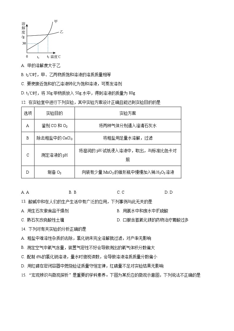 江苏省无锡市2023-2024学年九年级下学期下学期3月月考化学试卷（原卷版+解析版）03
