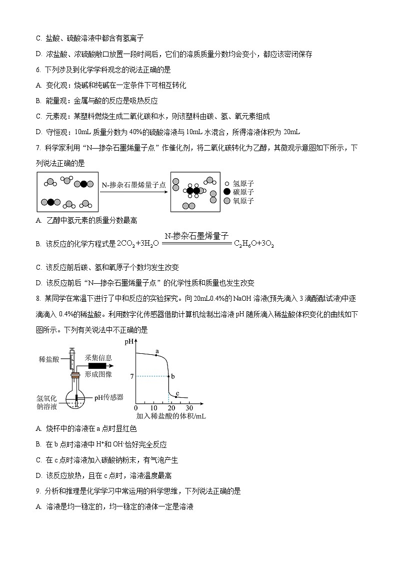江苏省连云港市赣榆实验中学2023-2024学年九年级下学期下学期3月月考化学试题（原卷版+解析版）02