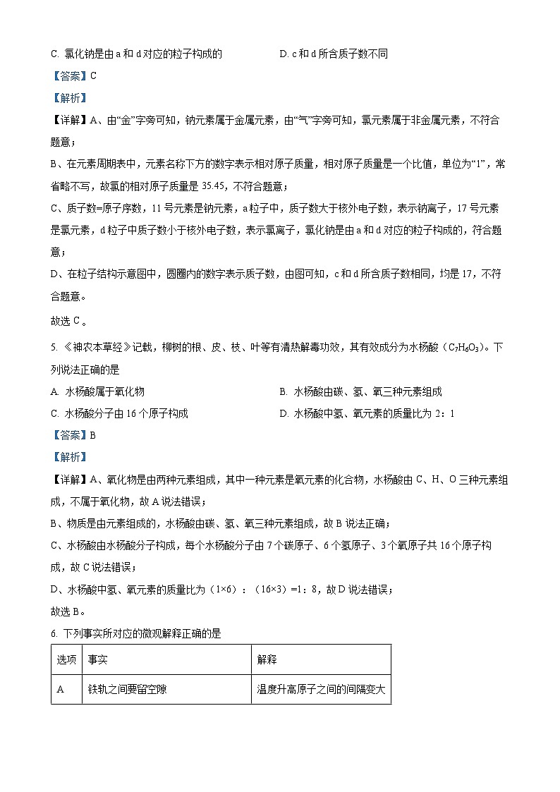 2024年安徽省蚌埠市怀远县中考一模化学试题（原卷版+解析版）03