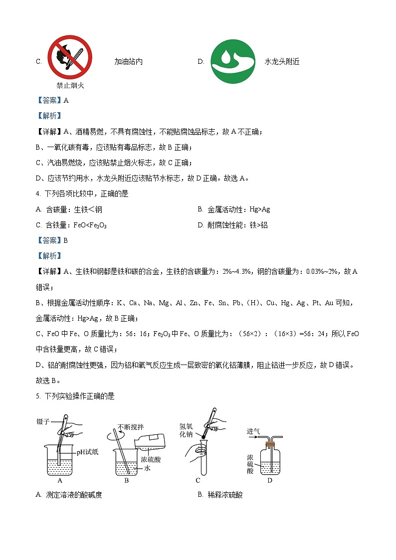 2024年广东省湛江市霞山区部分学校中考一模化学试题（原卷版+解析版）02