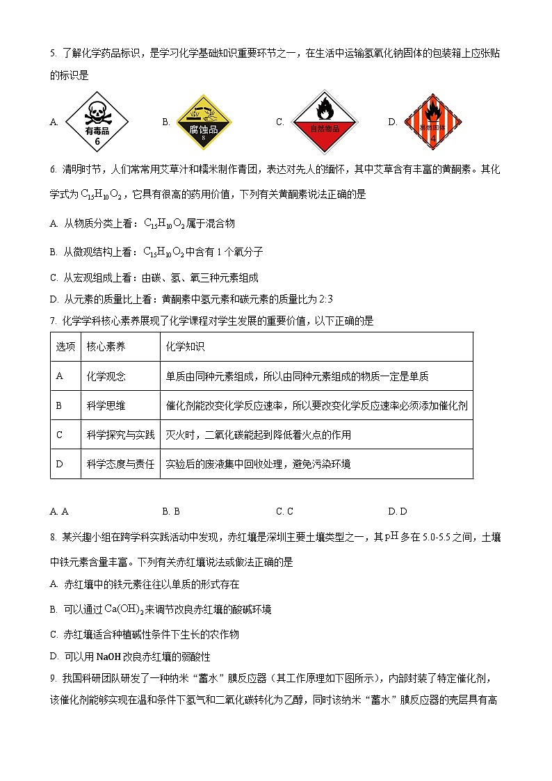 深圳市南山区育才部分学校2024年九年级下学期一模考试化学试题（原卷版+解析版）02