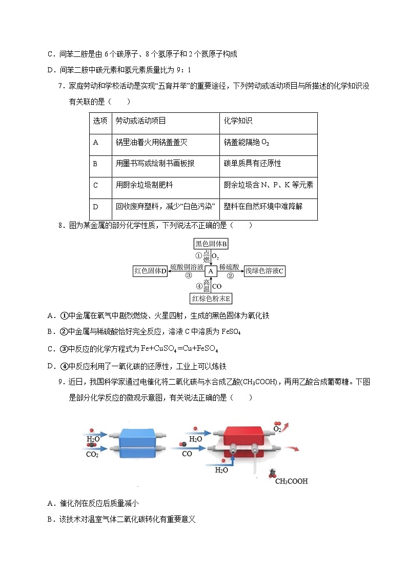 2024年中考第一次模拟考试题：化学（深圳卷）（学生用）03