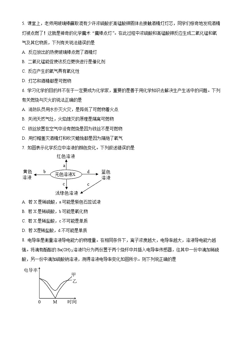 2024年江苏省宿迁市宿豫区中考一模化学试题（原卷版+解析版）02
