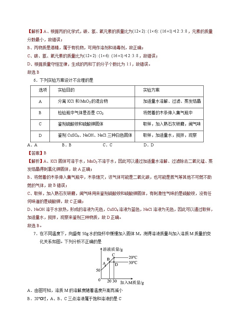 2024年中考第一次模拟考试题：化学（河北卷）（教师用）03