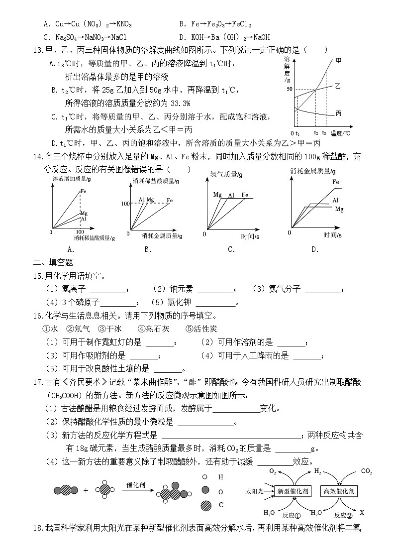 2024年山东省枣庄市滕州市中考模拟化学试卷6第2页