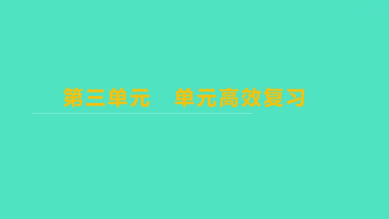 2023-2024学年九年级全一册化学人教版 第三单元　单元高效复习 课件第1页