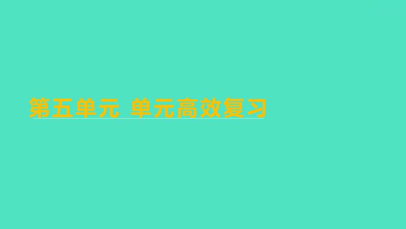 2023-2024学年九年级全一册化学人教版 第五单元　单元高效复习 课件第1页