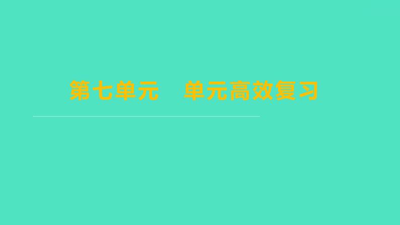 2023-2024学年九年级全一册化学人教版 第七单元　单元高效复习 课件第1页