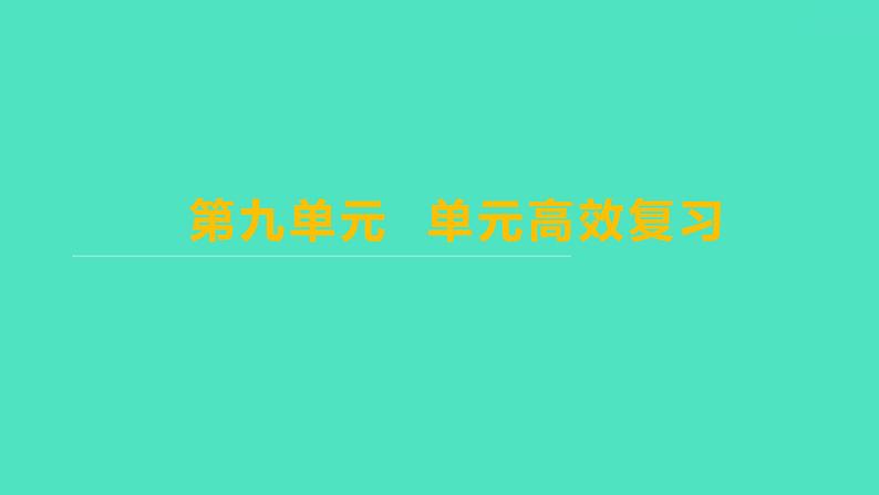 2023-2024学年九年级全一册化学人教版 第九单元　单元高效复习 课件第1页