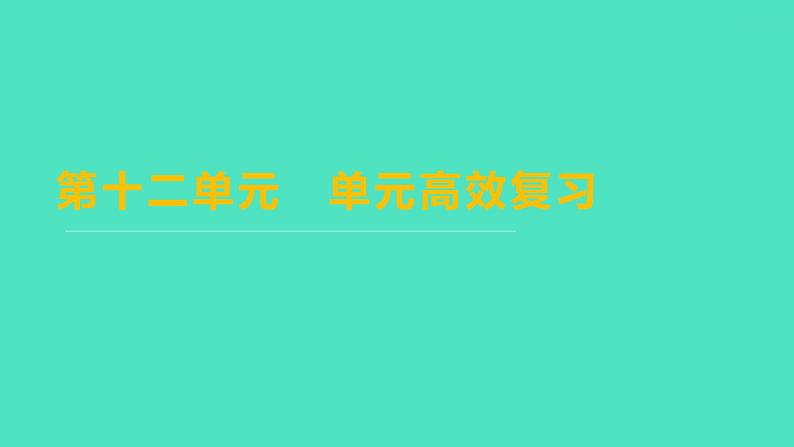 2023-2024学年九年级全一册化学人教版 第十二单元　单元高效复习 课件第1页