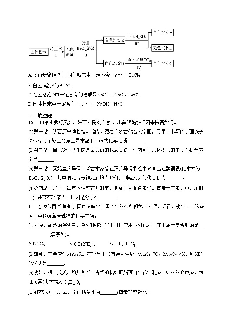 陕西省榆林市横山区横山中学2022-2023学年九年级下学期期中化学试卷(含答案)第3页