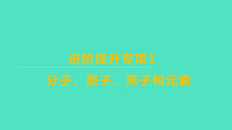 2023-2024学年九年级全一册化学人教版 进阶提升专项1　分子、原子、离子和元素 课件第1页