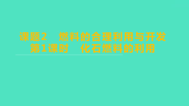 2023-2024学年九年级全一册化学人教版 第七单元　课题2　第1课时　化石燃料的利用 课件第1页