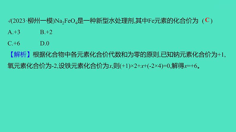 2023-2024学年九年级全一册化学人教版 进阶提升专项2　化学用语 课件第6页