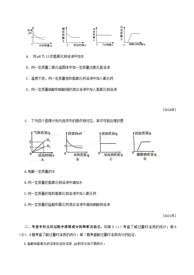 中考化学一轮复习考点提分练习专题1.4.4 常见的酸碱盐——图表题（含答案）第2页