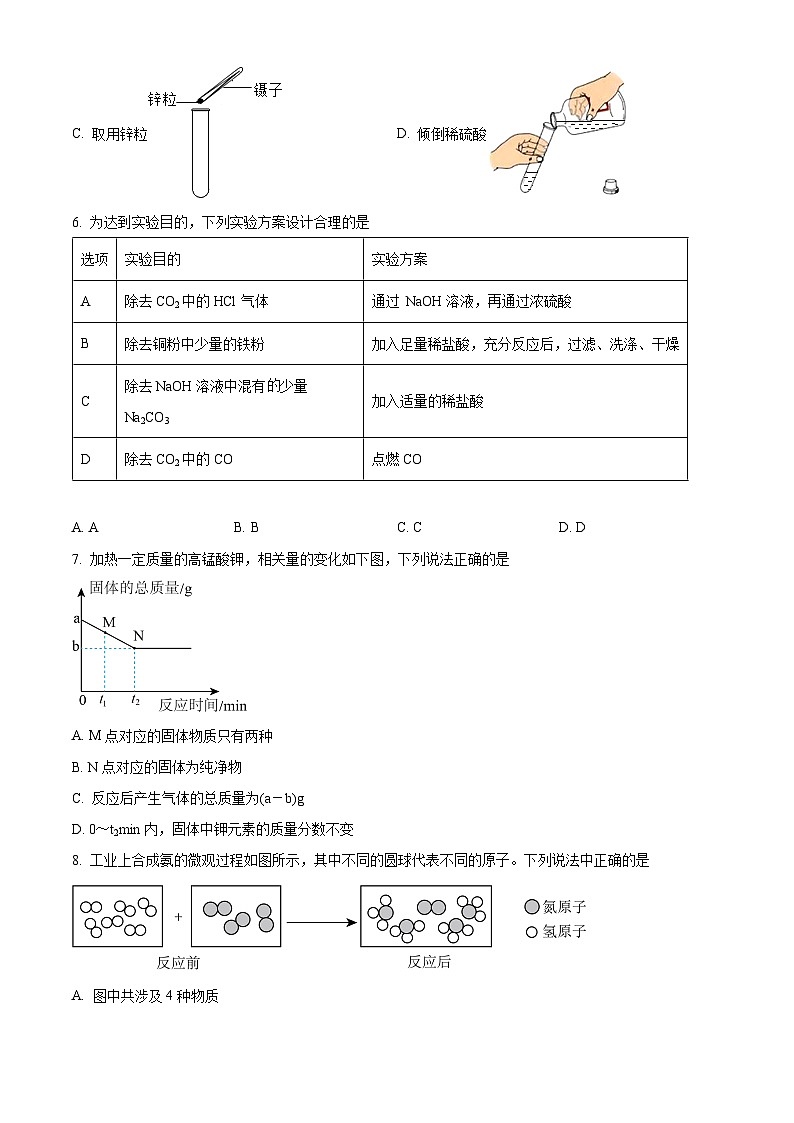 2024年山西省吕梁市交城县中考第一次模拟练兵考试化学试题（原卷版+解析版）02