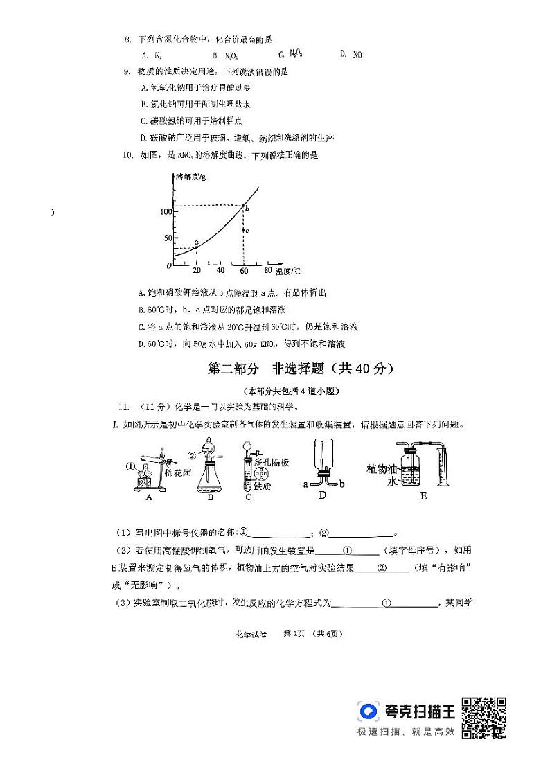 2024年辽宁省大连市高新区中考一模化学试题02