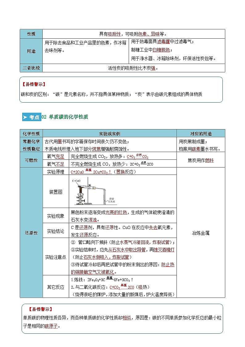 第六单元 碳和碳的氧化物（考点清单）（讲+练）（解析版）第3页