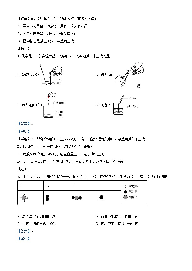 2024年江西省九江市永修县中考一模化学试题（原卷版+解析版）02