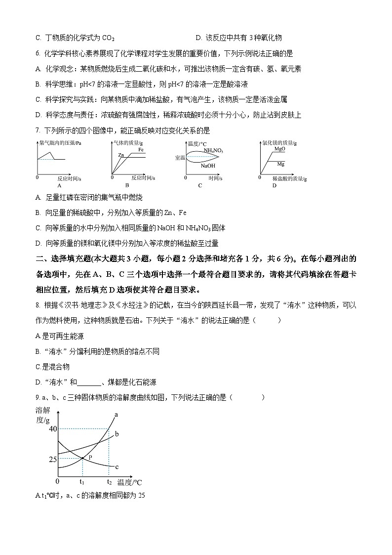 2024年江西省九江市永修县中考一模化学试题（原卷版+解析版）02