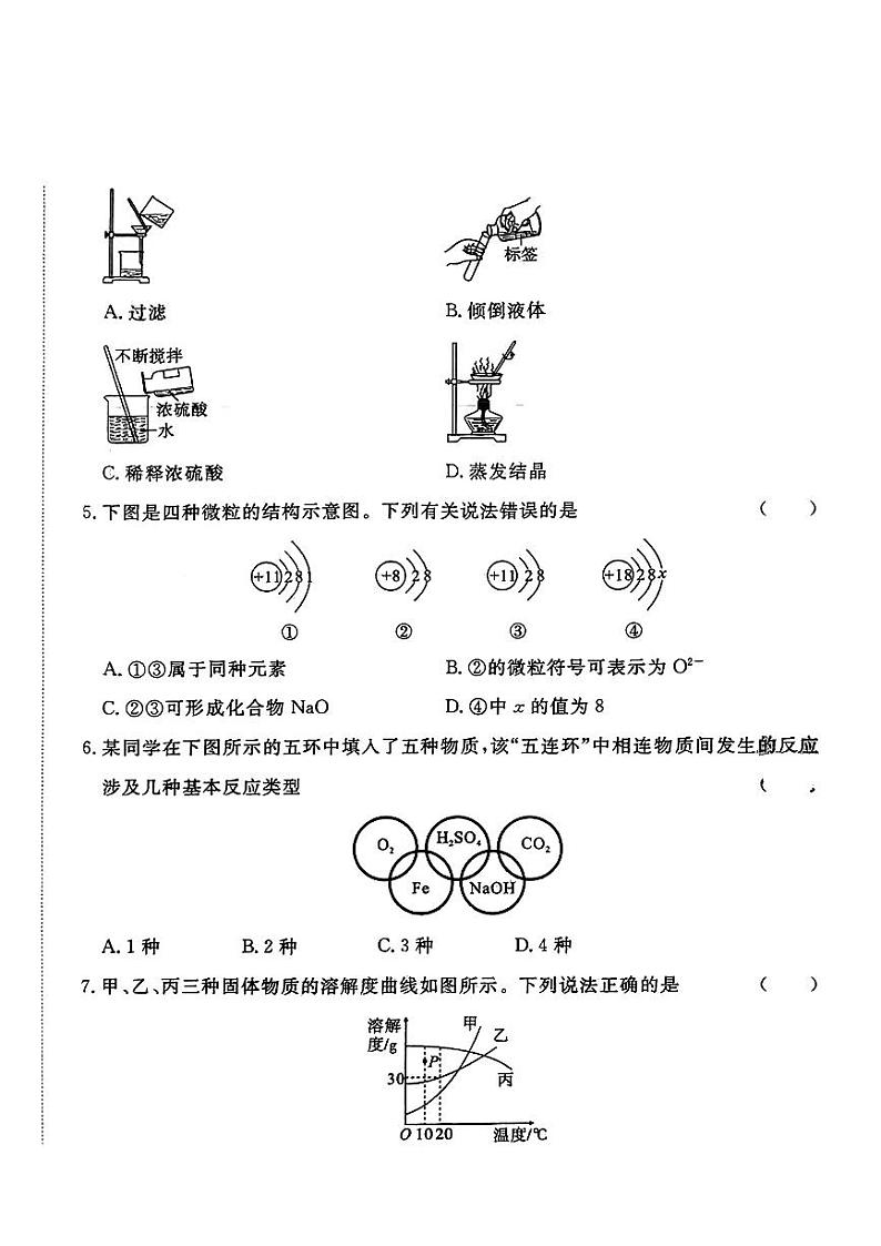 2024年甘肃省舟曲县部分学校中考一模考试化学试题第2页