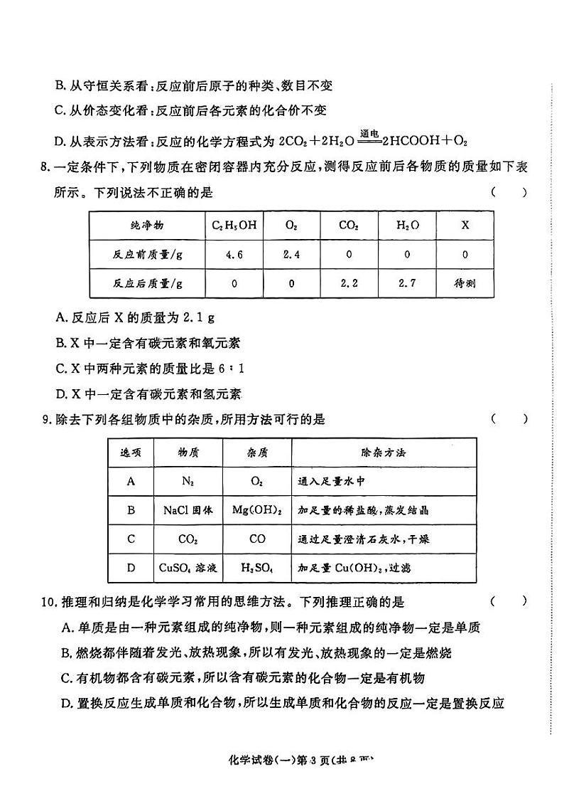 2024年甘肃省临夏回族自治州康乐县部分学校中考一模化学试题03