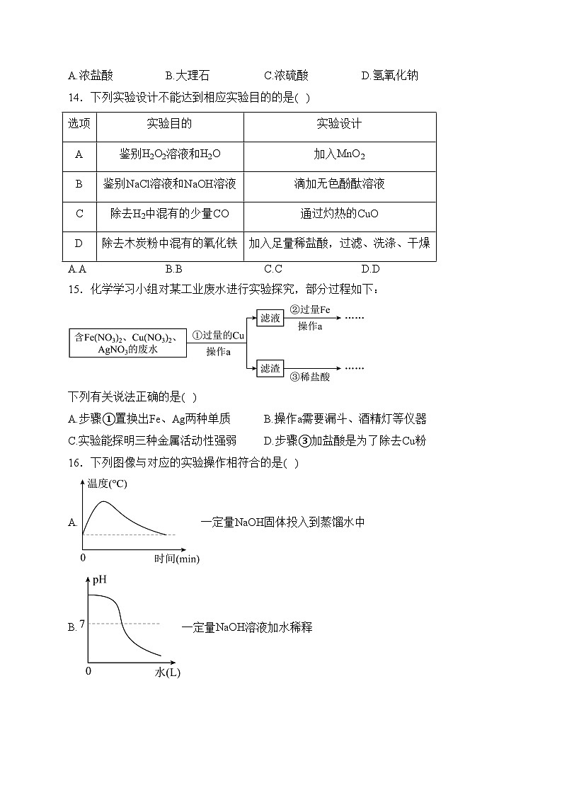 重庆市合川中学2022-2023学年九年级下学期第一次月考化学试卷(含答案)03