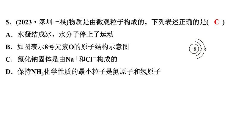 2024年广东省中考化学一轮知识点练习复习课时1构成物质的微粒课件PPT06