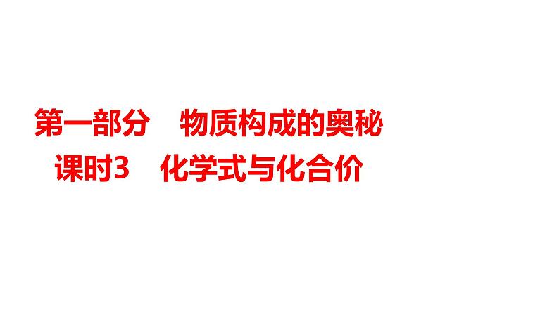 2024年广东省中考化学一轮知识点梳理复习课时3---化学式与化合价课件PPT01