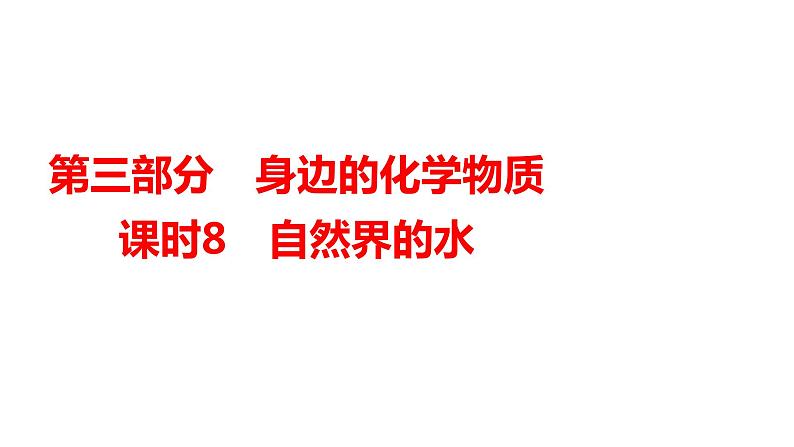 2024年广东省中考化学一轮知识点梳理复习课时8---自然界的水课件PPT01