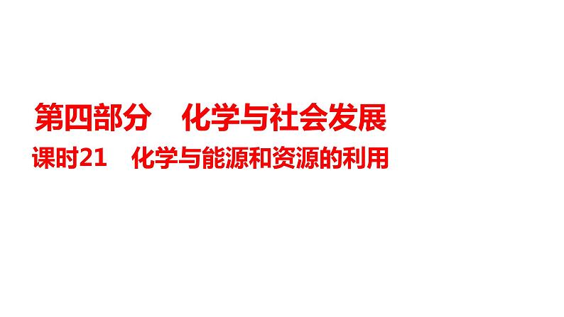 2024年广东省中考化学一轮知识点梳理复习课时21：化学与能源和资源的利用课件PPT01