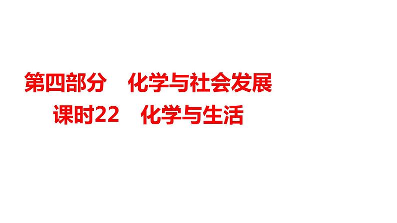 2024年广东省中考化学一轮知识点梳理复习课时22---化学与生活课件PPT01