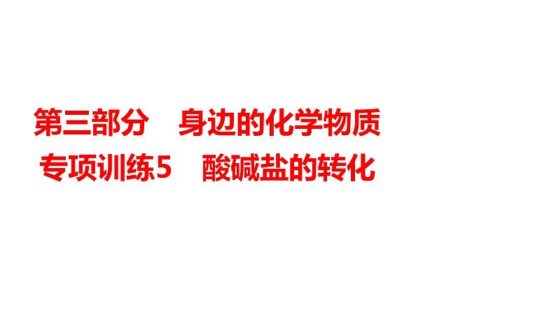 2024年广东省中考化学一轮知识点梳理复习专项训练5---酸碱盐的转化课件PPT第1页