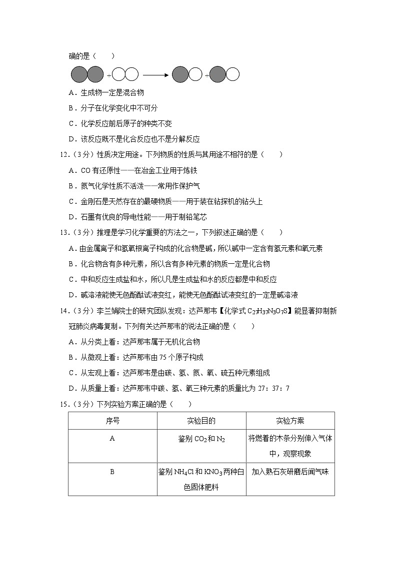 2023年山东省临沂市临沭县第三初级中学中考化学模拟试卷第3页
