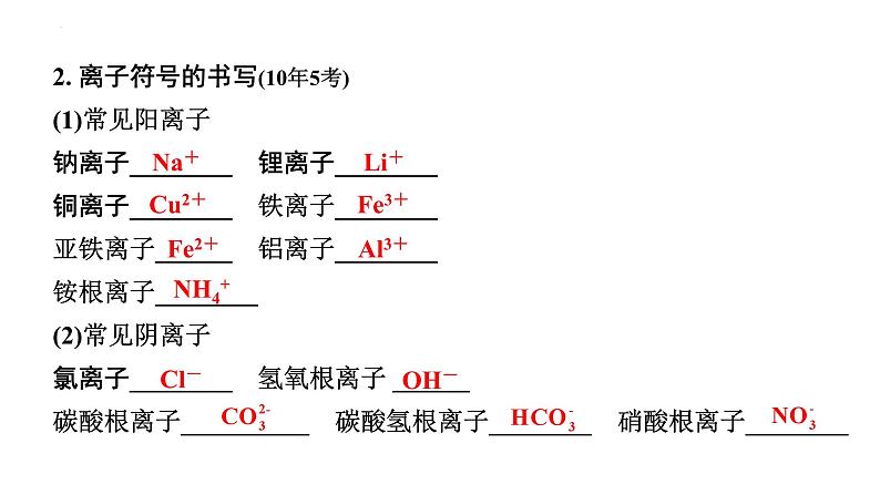 中考化学一轮微专题化学用语课件第3页