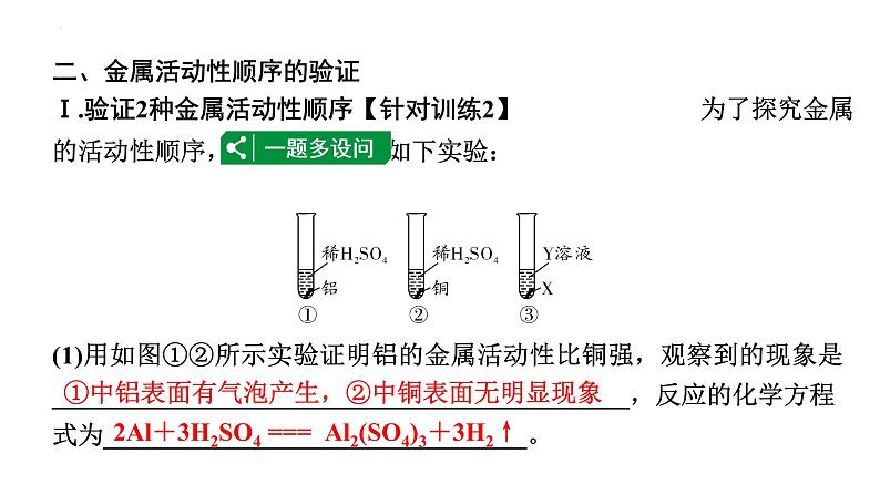 中考化学二轮专题突破 微专题 金属活动性顺序的判断及验证 课件PPT第3页