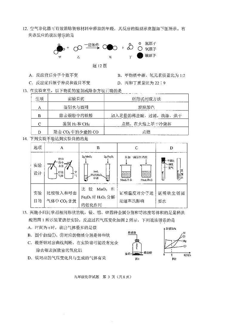 广东省佛山市禅城区2023-2024学年九年级上学期期末考试化学试题03
