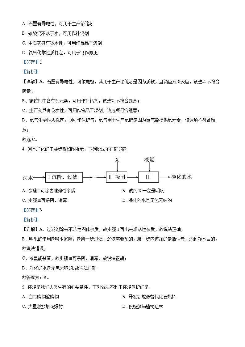 2024年云南省昭通市绥江县中考模拟化学试题（原卷版+解析版）02